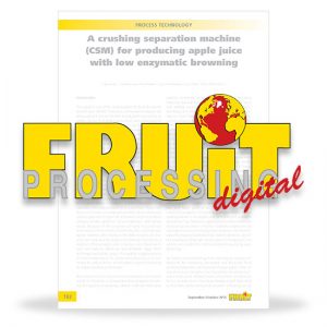 A crushing separation machine (CSM) for producing apple juice with low enzymatic browning