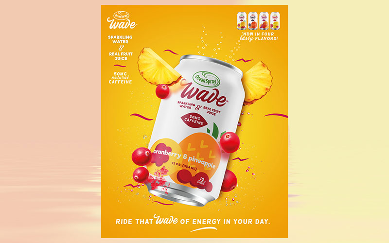 Ocean Spray launches Ocean Spray Wave™, a caffeinated sparkling water with real fruit juice