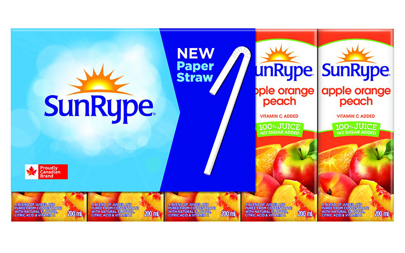 Sunrype announces launch of recycable paper straws