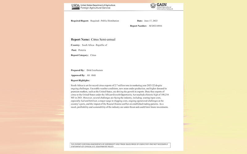 South Africa: Citrus semi-annual